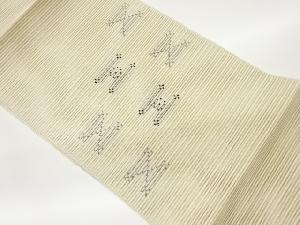 絽幾何学模様刺繍名古屋帯